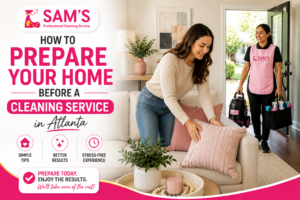 Preparing home before professional cleaning service in Atlanta