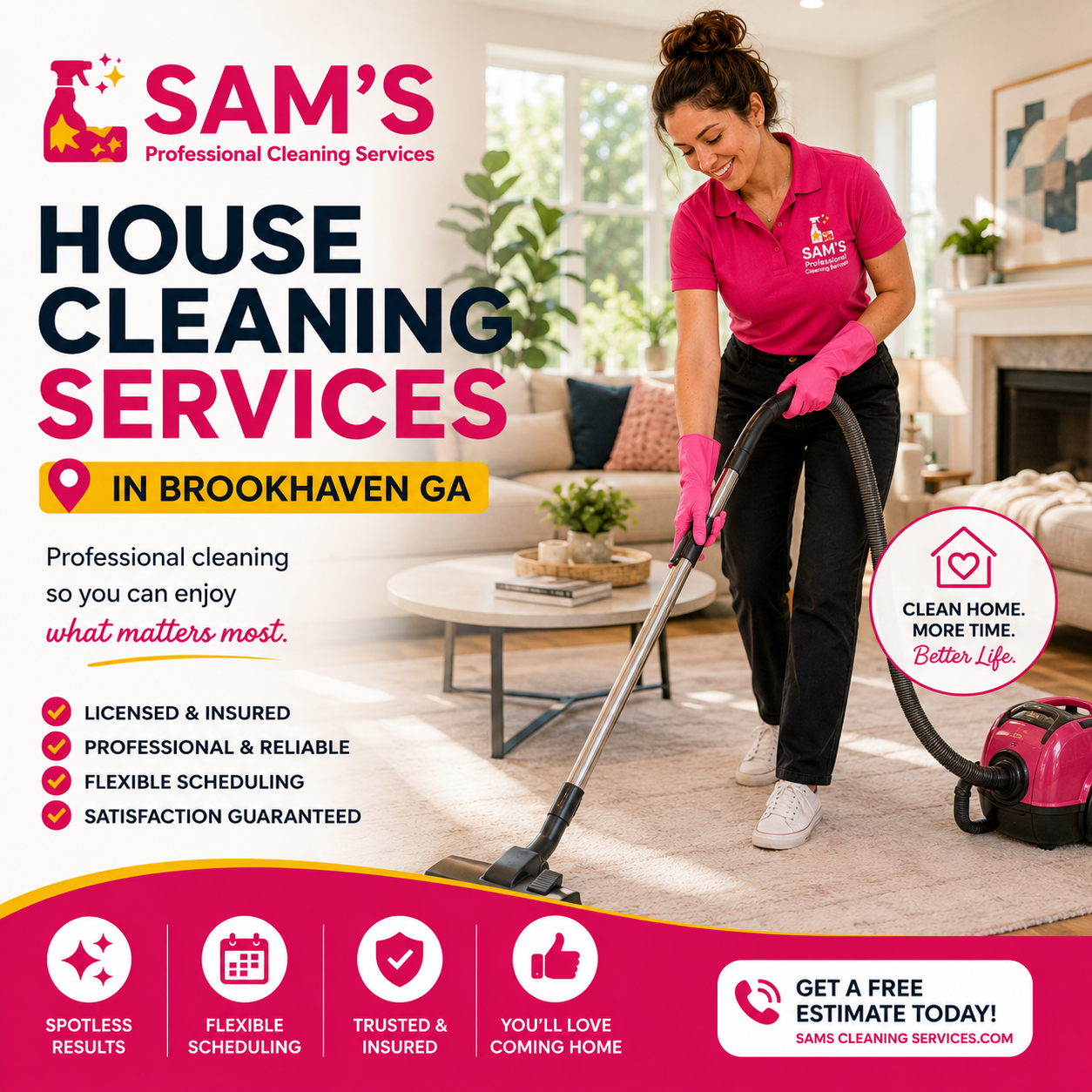 Professional house cleaning services in Brookhaven GA by Sam's Professional Cleaning Services