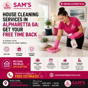 Professional cleaner providing house cleaning services in Alpharetta GA