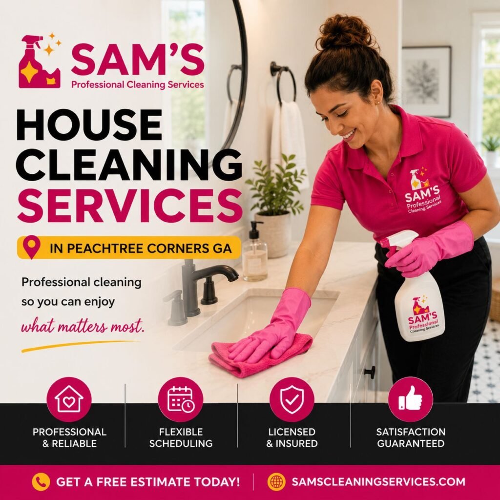 Professional cleaner providing house cleaning services in Peachtree Corners GA