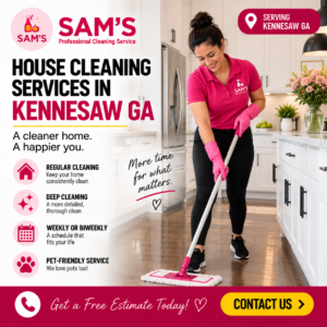 Professional cleaner providing regular house cleaning services in Kennesaw GA