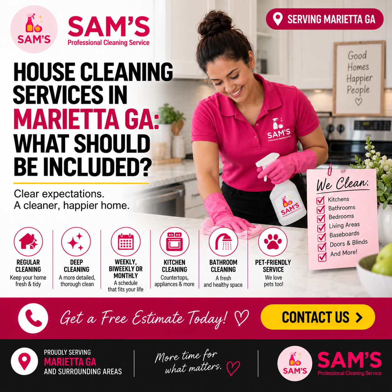 Professional cleaner providing house cleaning services in Marietta GA